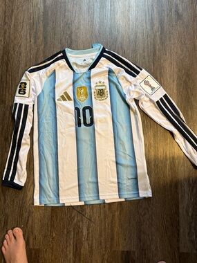 Adidas Argentina brand new soccer jersey long sleeve lionel messi world cup